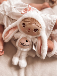 Lalka Metoo Mini personalizowana Puchata Królisia z Kokardką - Biała