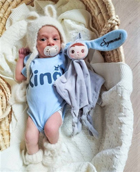 Przytuliś Metoo personalizowany Szaro-niebieski Króliś